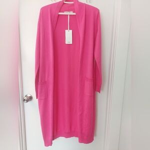 Bright Pink Long Cardigan